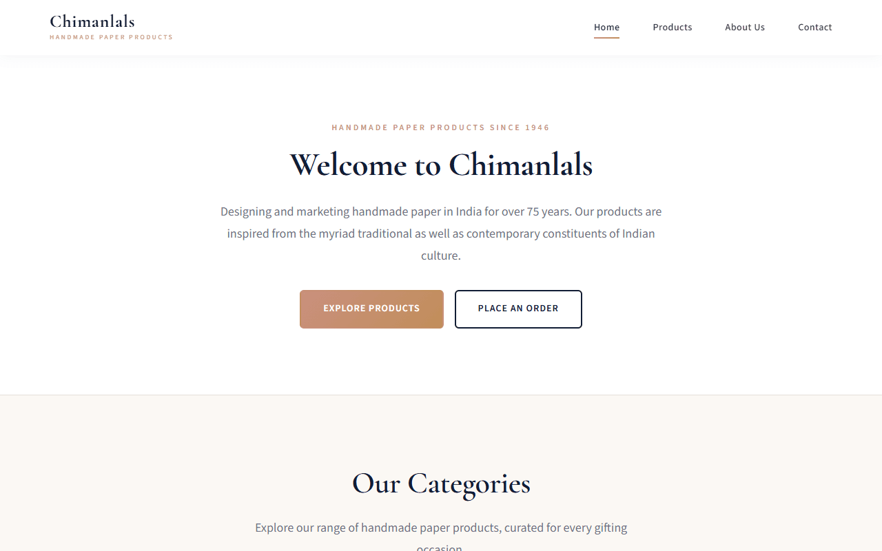 Chimanlals — Premium paper products and stationery.
